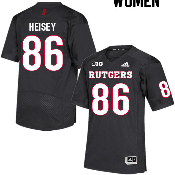 Women #86 Cooper Heisey Rutgers Scarlet Knights College Football Jerseys Sale-Black